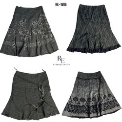 Jupes en laine brodées uniques Y2K (RE-1806)