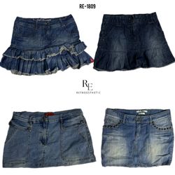 Jupes mini en denim de l'ère Britney Y2K (RE-1809)