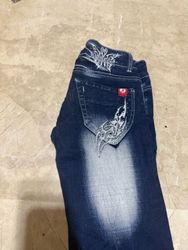 Mix embroidery jeans