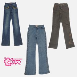 Y2K Cyber It Denim Flared Jeans (Aug-36)