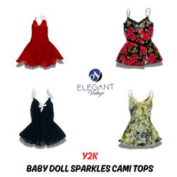 Y2K Baby Doll Sparkles Cami Tops - EV0816