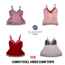 Y2K Candy Doll Vibes Hauts Camis - EV0817