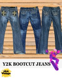 Jean Bootcut embellis et brodés Y2K