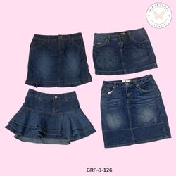 Vintage Y2K Distressed Denim Mini Skirt – 2000s St..