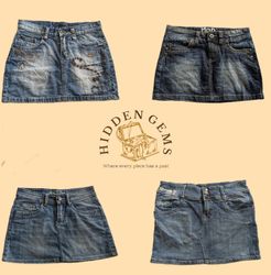 Y2K IT girl denim mini skirts(HG-042)