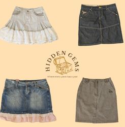 Y2K Hilton Era Denim Midi Skirts (HG-044)
