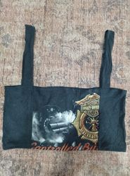 CR4860 UPCYCLED HARLEY DAVIDSON CROP TOP