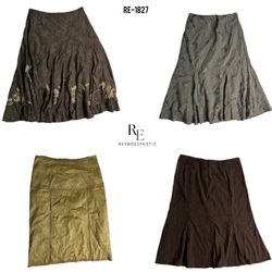 Y2K Erdfarbene Suede-Röcke (RE-1827)