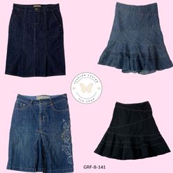 Y2K Vintage Denim Maxi Skirt – 2000s Long Jean Ski..