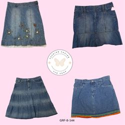 Y2K High-Waist Long Denim Skirt – Retro 2000s Fash..