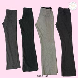 Y2K Gray High-Waist Office Pants – Retro 2000s Wor..