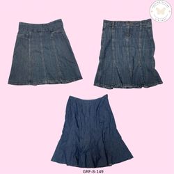 Y2K Flared Long Denim Skirt – 2000s Grunge & Boho ..