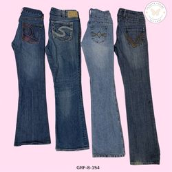 Retro Y2K Flared Jeans – 2000s Casual Boho Wide Le..