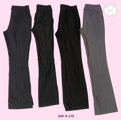 Y2K Vintage Gray Poly Pants – Retro 2000s Office S..