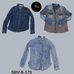 Y2k denim blouse (GRV-8-179)