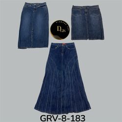 Y2k denim long skirt (GRV-8-183)