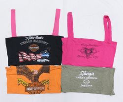 CR4882 UPCYCLED HARLEY DIVIDSON CROP TOP