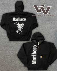 Jaquetas Ativas Pretas Rework Carhartt x Marlboro ..