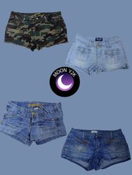 Shorts de jeans Micro Mini Y2K Mix ft anjos (M-535..