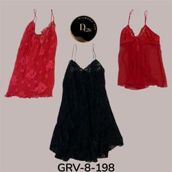 Vestidos de tirantes rojos y negros de Y2K (GRV-8-..