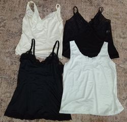 IQ0465 Y2K Bold Black & White Slip Tops