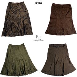 Y2K Einzigartige Wildleder Maxi-Röcke (RE-1829)
