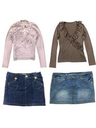 Y2k Solid Girl Era Coords ; Jupes Mini et Tops : S..