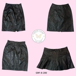 Y2K Authentic Black Leather Skirt – Rare Designer ..