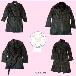 Y2K Long Leather Jacket – 2000s Vintage Streetwear..