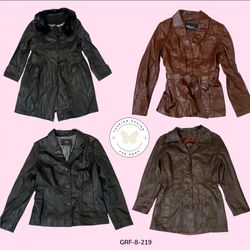 Authentic Y2K Leather Long Coat – Retro 2000s Fash..
