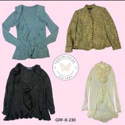 Vintage Y2K Ruffle Edge Cardigan – Soft Knit Retro..