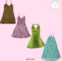 Retro Y2K Style Mix Poly Dress – Soft & Trendy Vin..