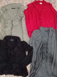 IQ0479 Y2K Ruffles Cardigans Sweaters