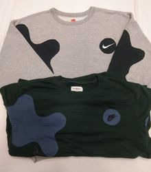 CR4688 UPCYCLED BRANDED PATCHWORK SWEATSHIRT