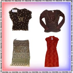 Renda de Veludo e Mistura de Brilho - Blusas, Saia..