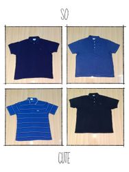 JA 0368 T-shirt vintage Lacoste à col à trois bout..