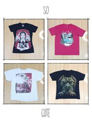 JA 0354 T-shirt imprimé rond vintage sans marque