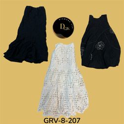 Y2k black and white cotton maxi skirt (GRV-8-207)