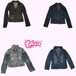 Giacca di denim unica Y2K (Aug-38)