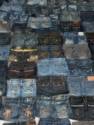 Y2K Niedrigbund Damen Schlagbootcut Jeans