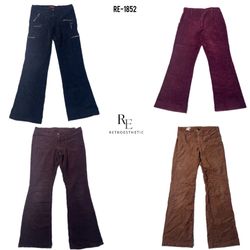 Y2K Unique Flared Corduroy Pants (RE-1852)