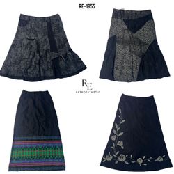 Y2K Black Gothic Cotton Mix Skirts (RE-1855)