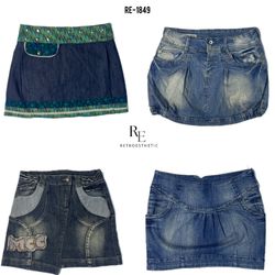 Y2K Britney Era Unique Denim Mini Skirts (RE-1859)