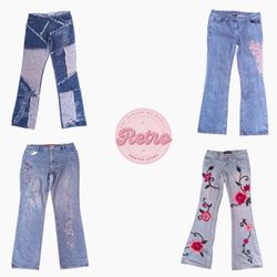Y2k unique flared jeans