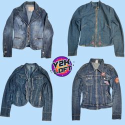 Y2K Unique zipper Denim Jackets
