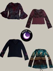Y2K Gothic Rave Tops (M-541)