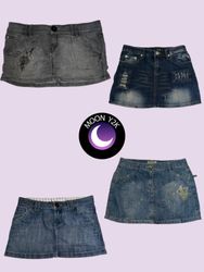 Y2K Micro Mini Denim skirts (M-545)