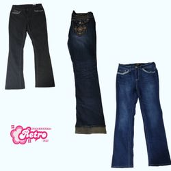 Y2k Verzierte Schlagjeans (Aug-48)