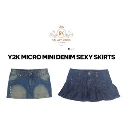SAIAS SEXY DE JEANS MICRO MINI Y2K