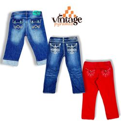Pantalons trois-quarts Y2K ornés / brodés